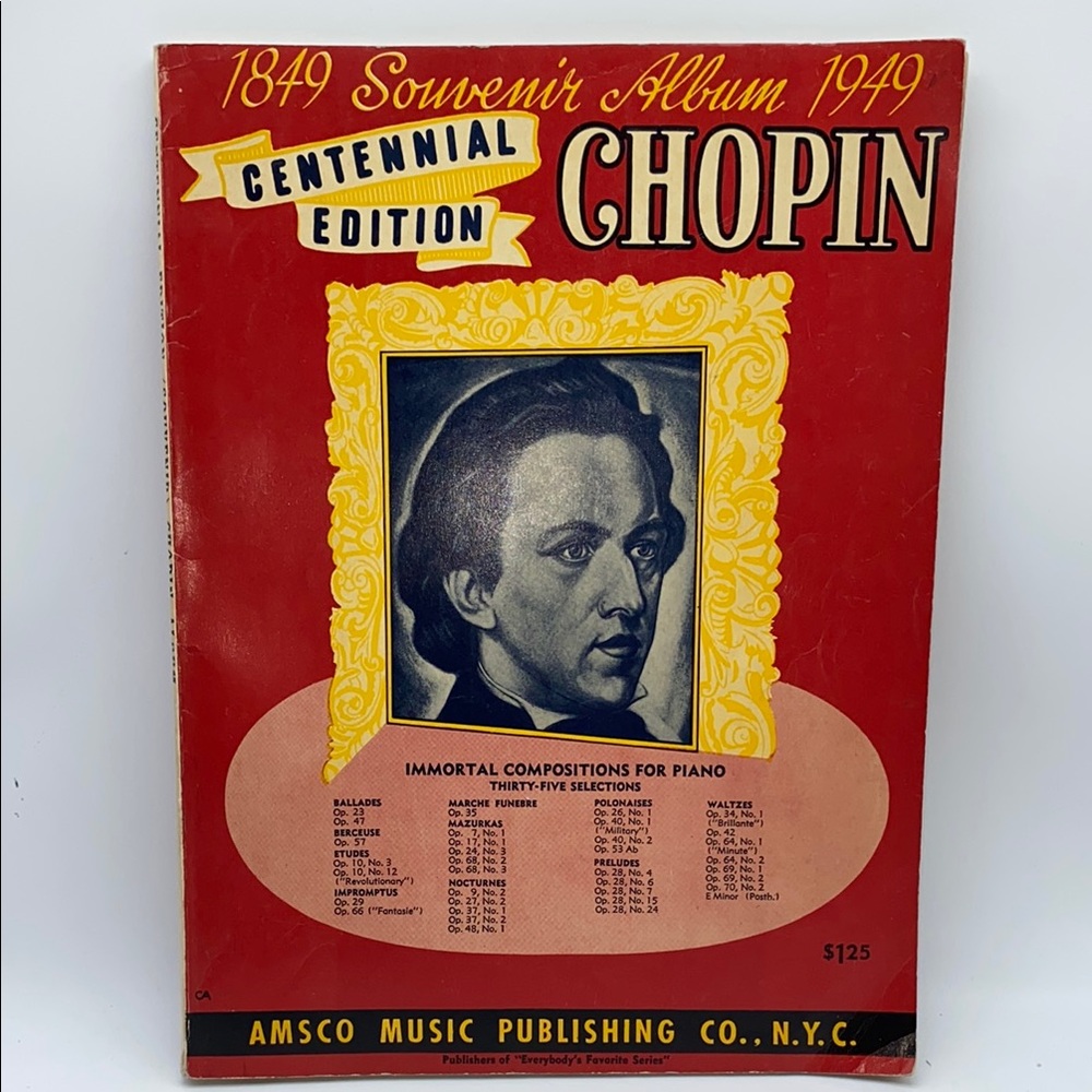 Vintage 1849-1949 Chopin Centennial Edition Album Piano Sheet Music Amsco
